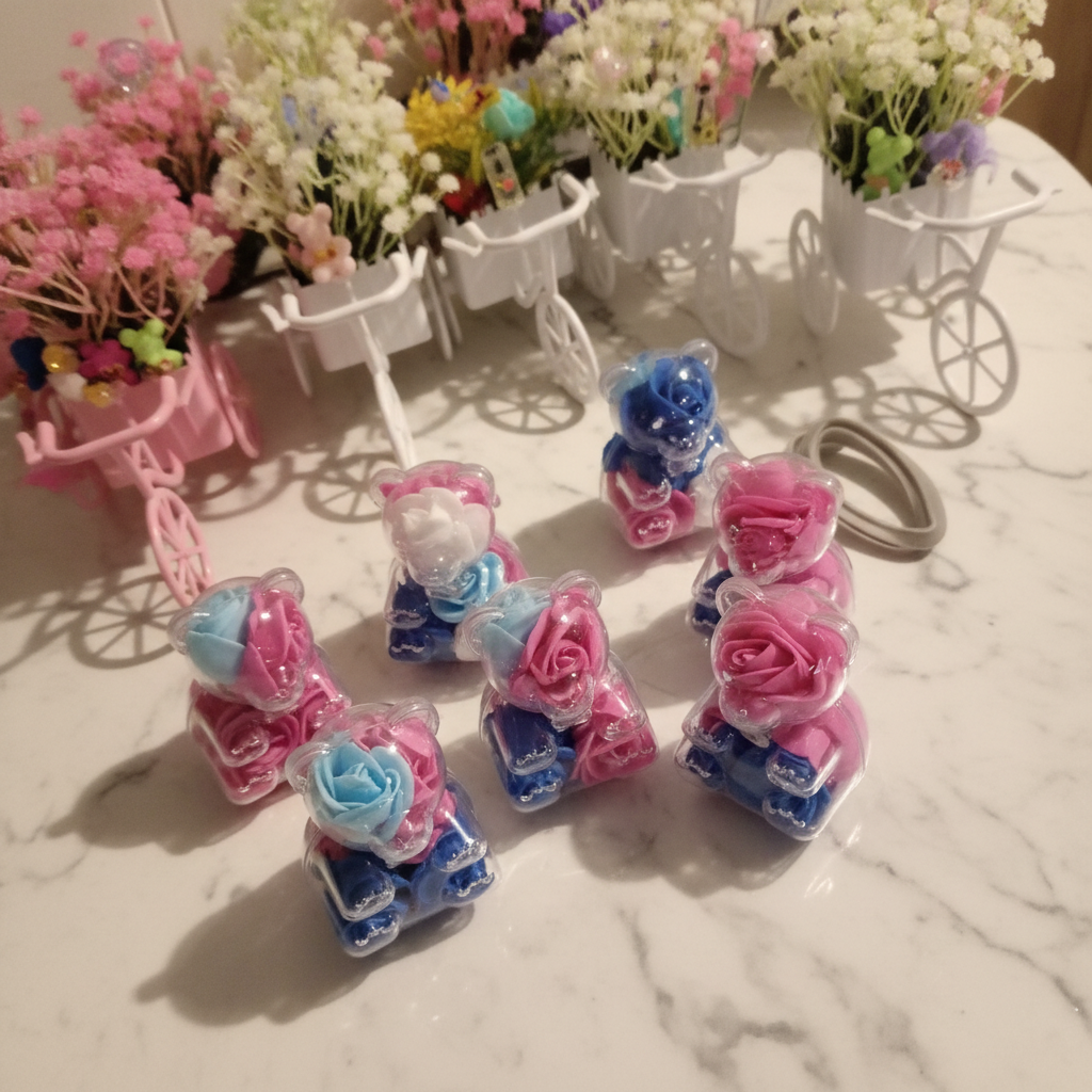 Pink and blue rose globe capsule set lifestyle image